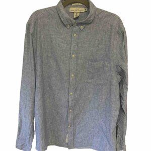 H&M L.O.G.G. Label of Graded Goods blue casual dress shirt- Mens XL Linen beachy
